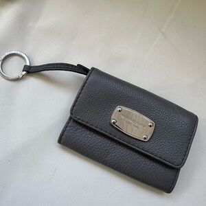Michael Kors Charcoal Leather Keyring Wallet